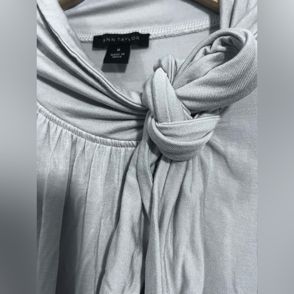 Ann Taylor Gray Long Sleeve Blouse - Picture 3 of 8